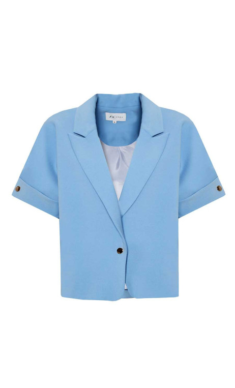 Niebieska, elegancka marynarka damska RENGO Niebieska, elegancka marynarka damska RENGO