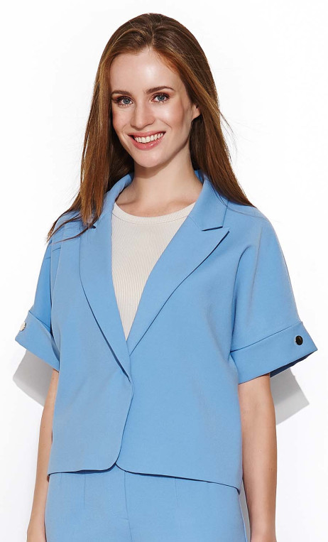 Niebieska, elegancka marynarka damska RENGO Niebieska, elegancka marynarka damska RENGO