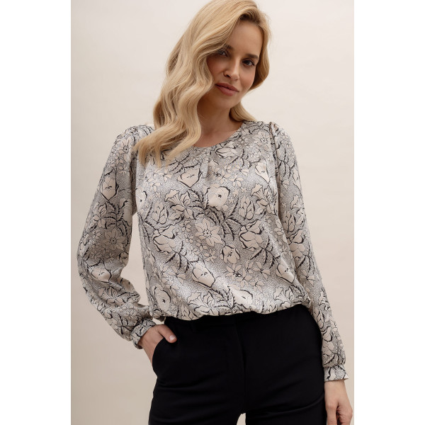 Szara, wzorzysta bluzka damska FERRARA