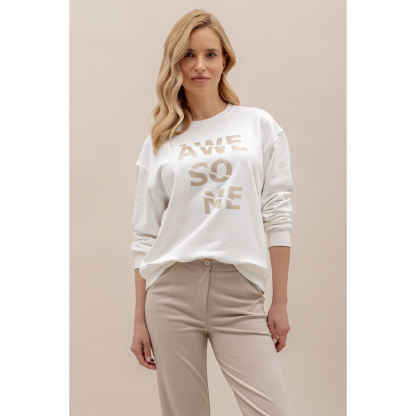 Kremowa, bawełniana bluza AMISU