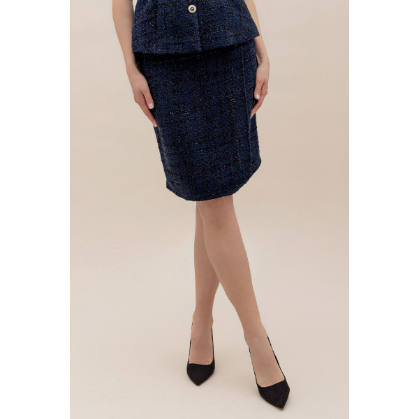 Granatowa, dopasowana spódnica damska TOLOSA