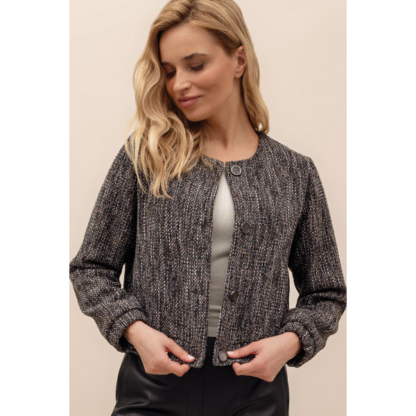 Grafitowa, krótka kurtka damska ALCAMO