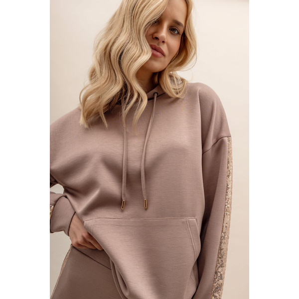 Bluza z cekinami w kolorze cappucino VIGO