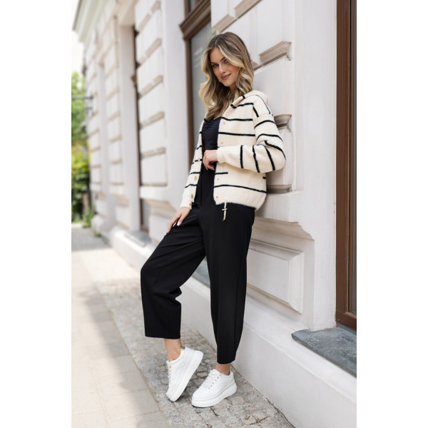 Kremowy, rozpinany sweter DAMARIS