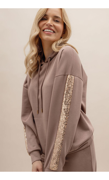 Bluza z cekinami w kolorze cappucino VIGO