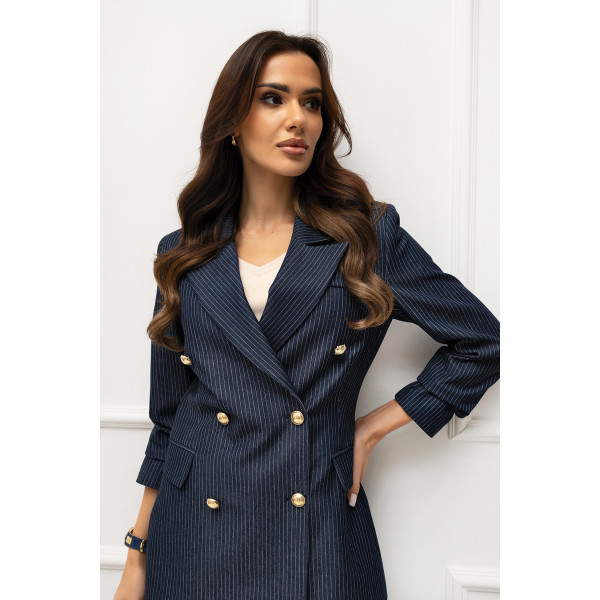 Granatowy, dwurzędowy garnitur damski ELIF
