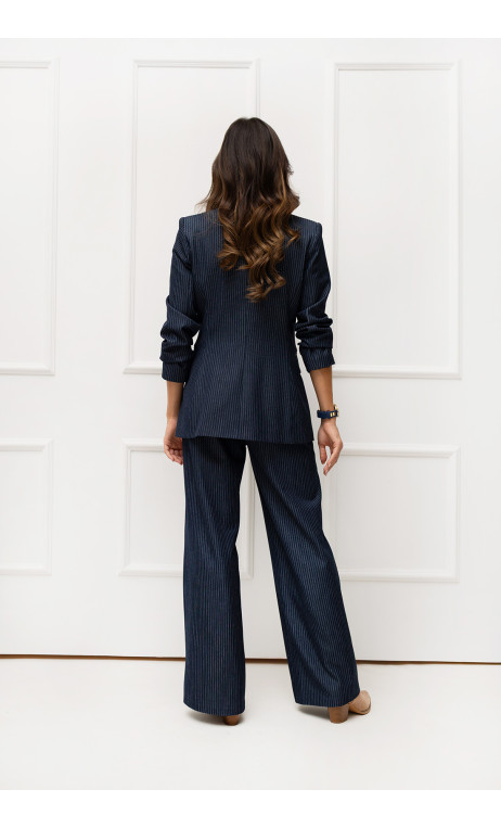 Granatowy, dwurzędowy garnitur damski ELIF