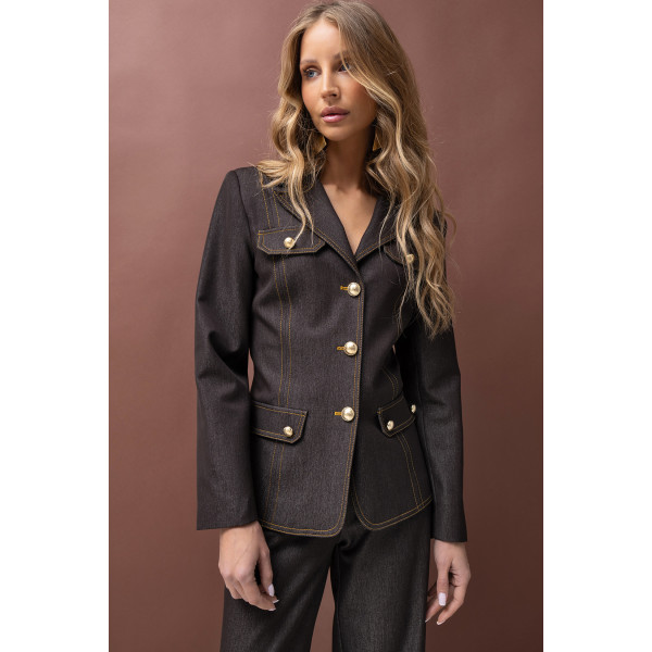 Elegancki, brązowy garnitur damski DENIZ