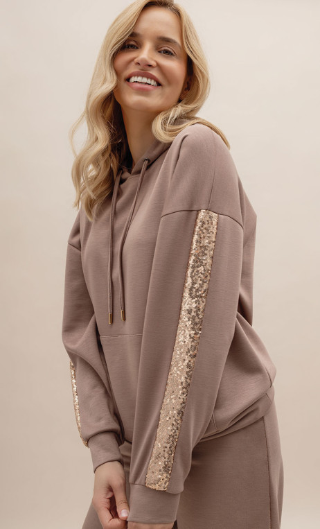 Bluza z cekinami w kolorze cappucino VIGO