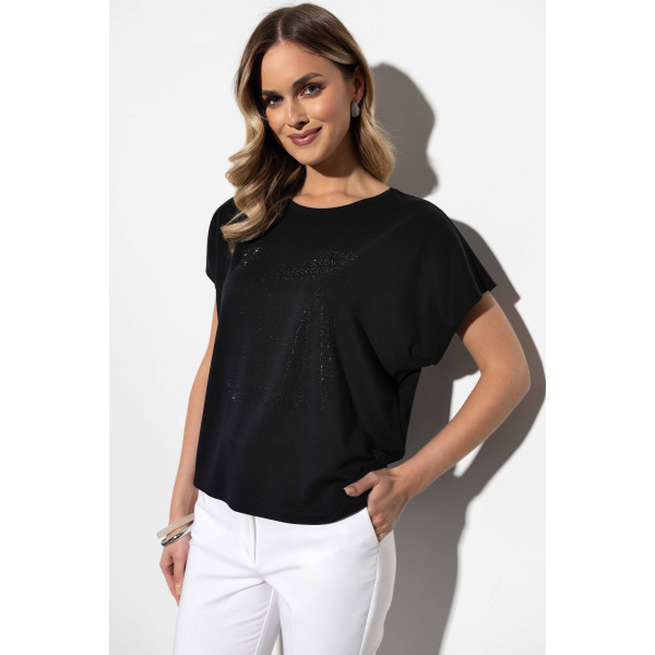 Czarna, wygodna bluzka damska MERINGA