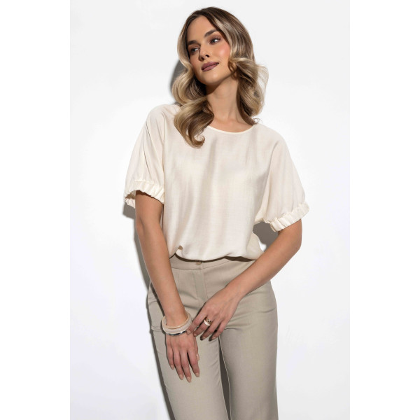 Kremowa, elegancka bluzka damska PERCY