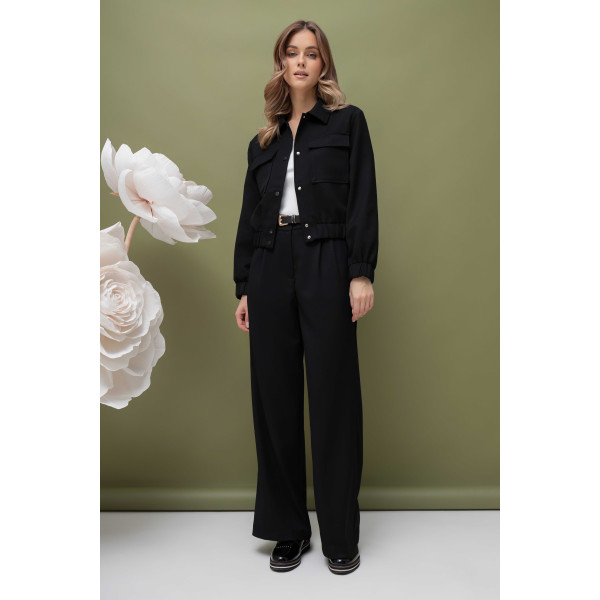 Czarny, stylowy komplet damski