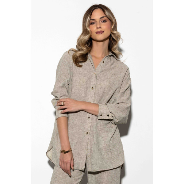 Luźna koszula w kolorze khaki ANABELLA