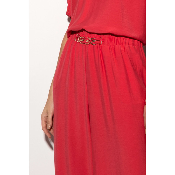 Luźne spodnie damskie w kolorze malinowym BOBBY