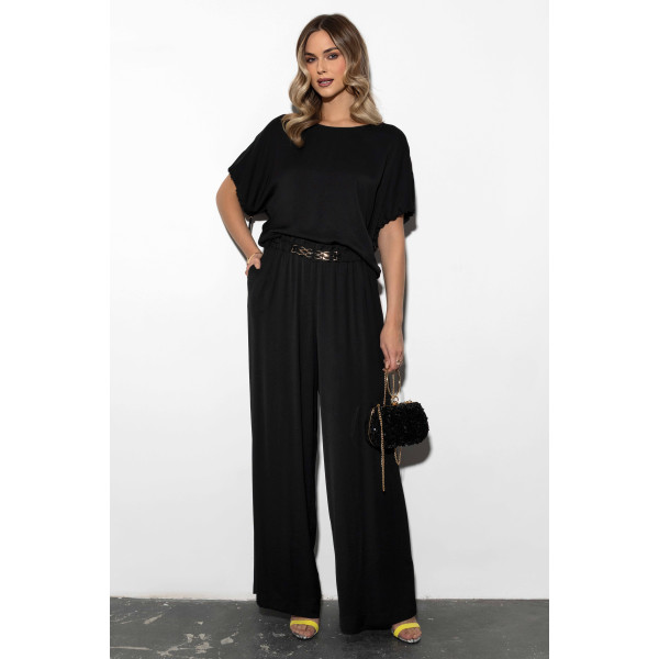 Czarne, eleganckie spodnie damskie BOBBY