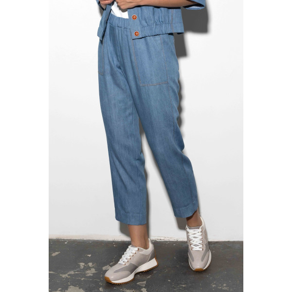 Spodnie damskie w kolorze jasnego jeansu MEDA