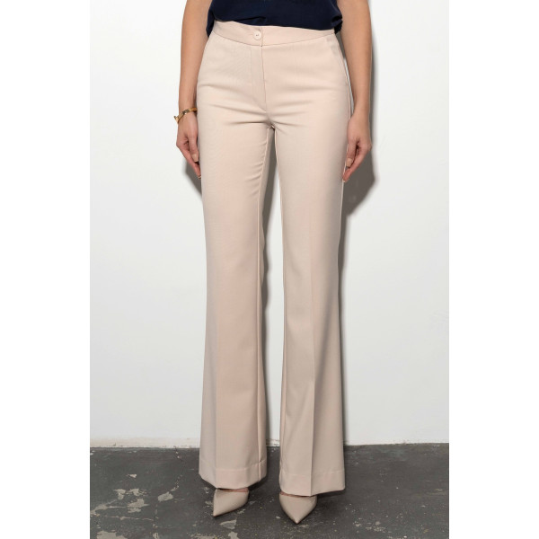 Spodnie z rozszerzanymi nogawkami w kolorze nude MONZINI