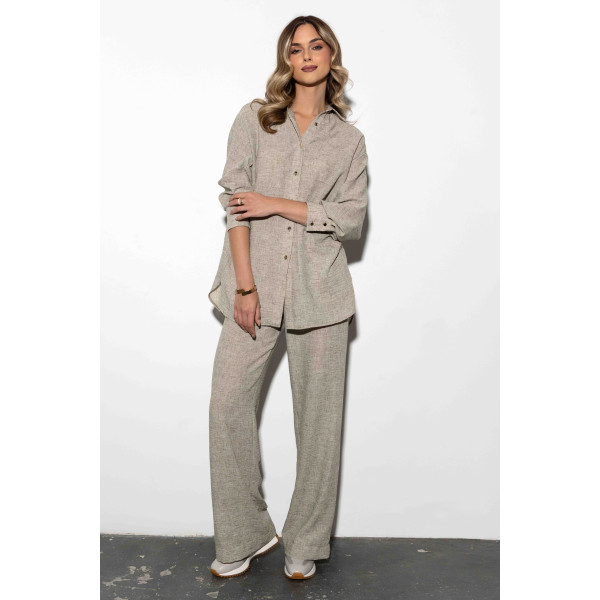 Letnie spodnie damskie w odcieniu khaki PICASSO