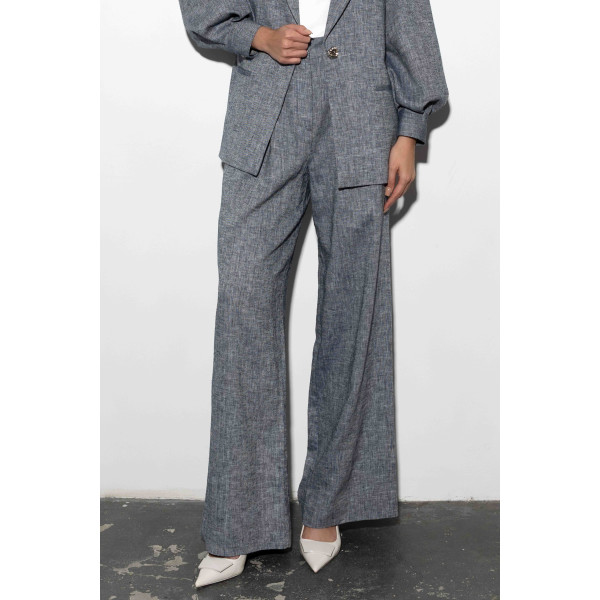 Spodnie z szeroką nogawką wykonane z naturalnej tkaniny PRADINO