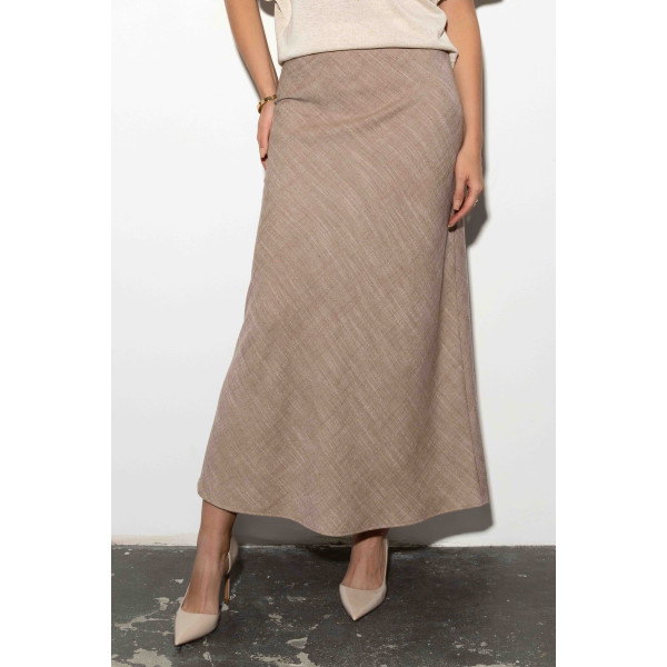 Beżowa, dłuższa spódnica damska NOA