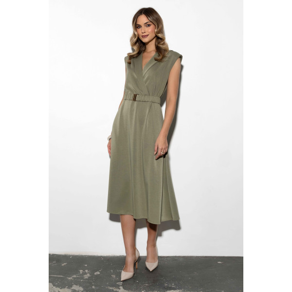 Wygodna, dzianinowa sukienka w kolorze khaki SONETTA
