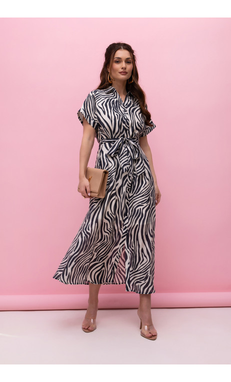 Długa, wzorzysta sukienka damska GISELLE