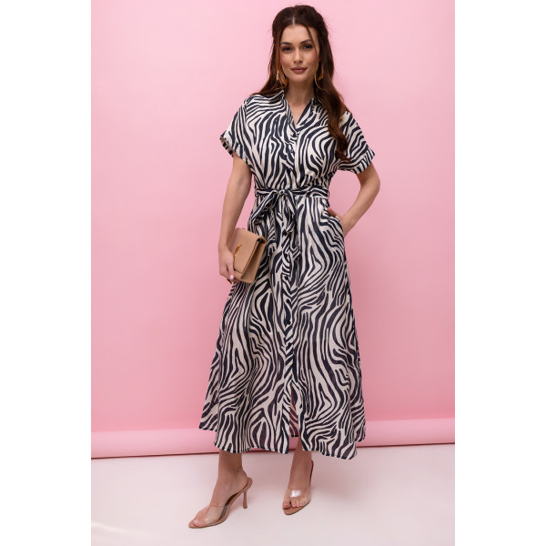 Długa, wzorzysta sukienka damska GISELLE