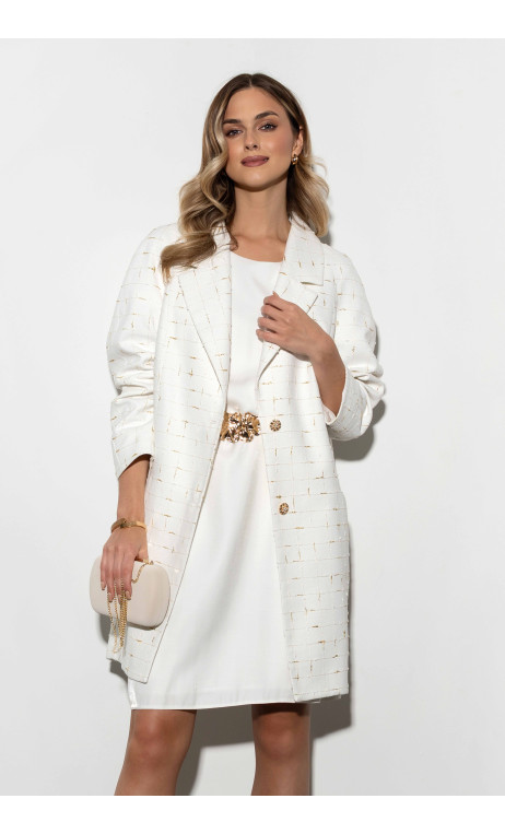 Kremowy, dłuższy płaszcz SYBIL