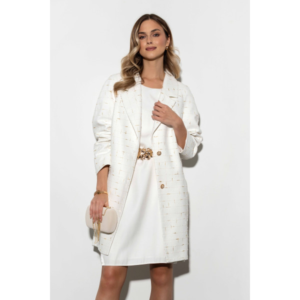 Kremowy, dłuższy płaszcz SYBIL