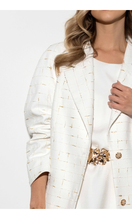 Kremowy, dłuższy płaszcz SYBIL