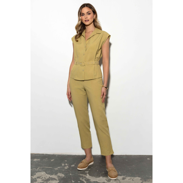Letnie spodnie w oliwkowym kolorze KARIBU