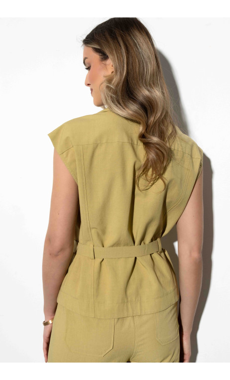 Letnie spodnie w oliwkowym kolorze KARIBU