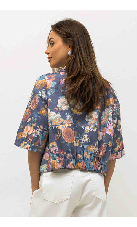 Lekka kurtka damska z kwiatowym nadrukiem RENIO