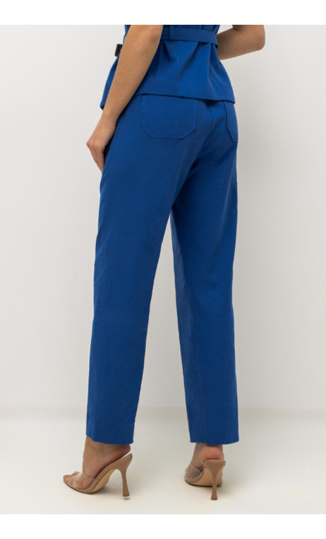 Letnie, wygodne spodnie damskie w kolorze chabrowym KARIBU