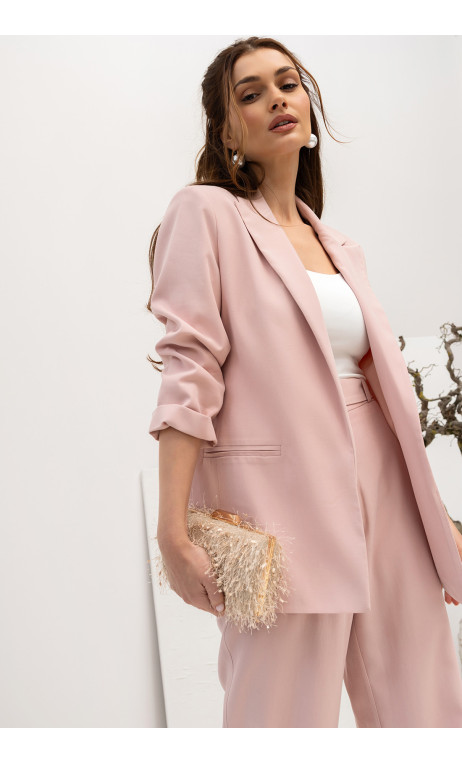 Elegancka marynarka w kolorze pudrowego różu BARENGO