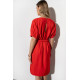 Czerwona, elegancka sukienka damska z paskiem w komplecie TRUDI