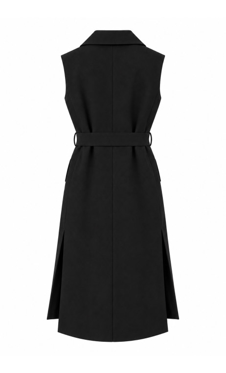 Czarny, elegancki płaszcz damski VELMA
