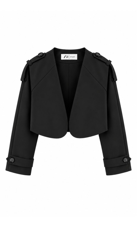 Czarny, elegancki płaszcz damski VELMA